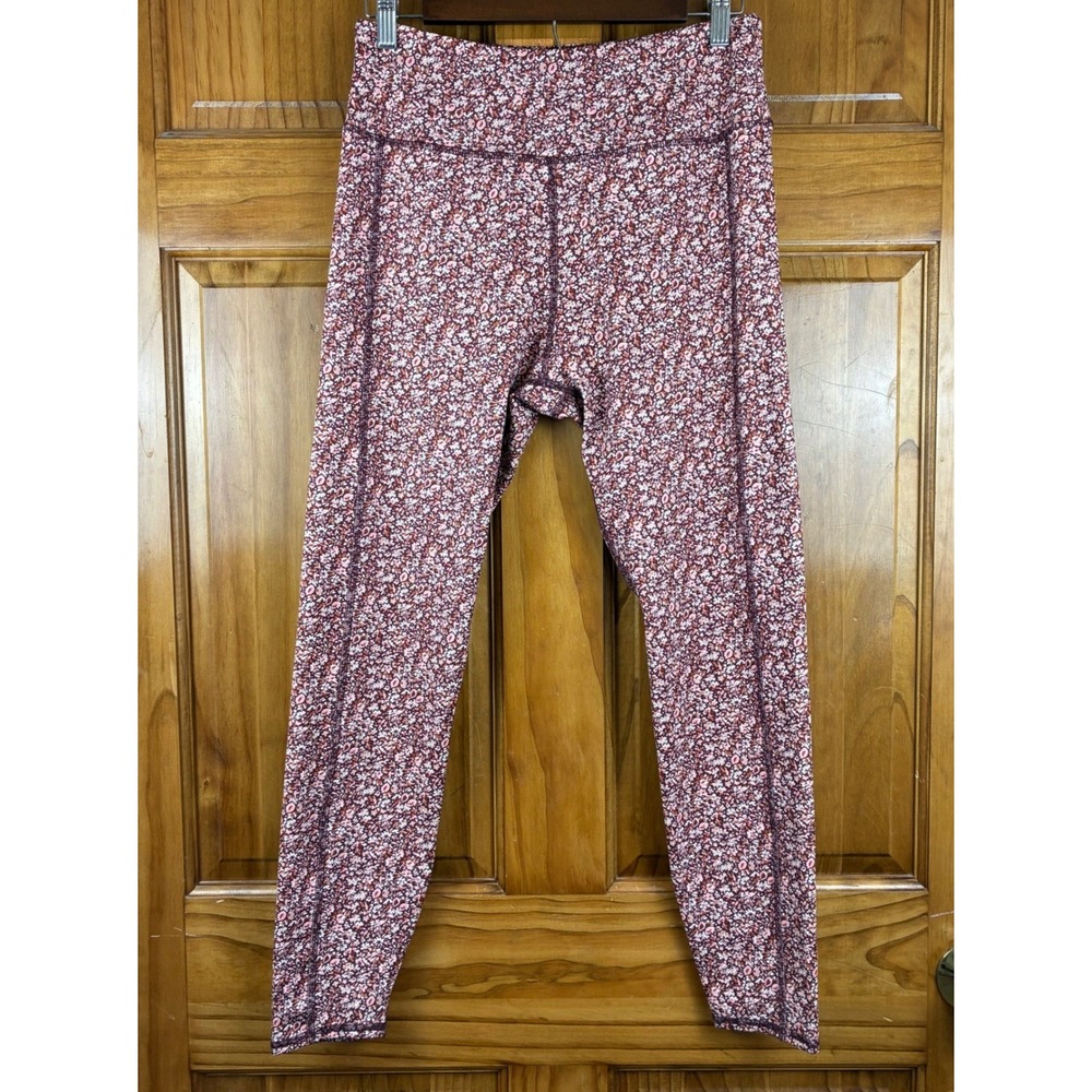 Madewell MWL High Rise Leggings Large Burgundy Ditsy Floral Cottagecore